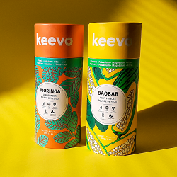 KEEVO Nutrition packaging illustration and design