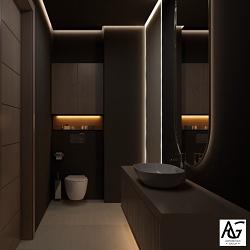 Antonovich Group Redefines Dark Bathroom Interior Design