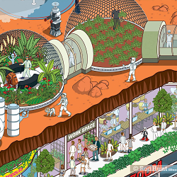 Mos Urban Mars Colony Jigsaw Puzzle Illustration