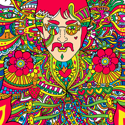 John Lennon Psychedelic Illustration