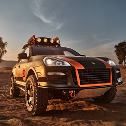 Porsche Cayenne in the desert
