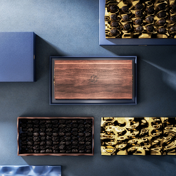 A Saudi Arabian desert landscape transforms into a luxurious packaging design.