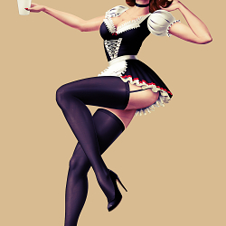 Retro Coffee Nose Cone Pinup Art