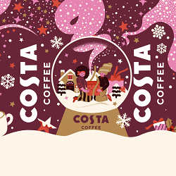 COSTA COFFEE Christmas Illustration cup