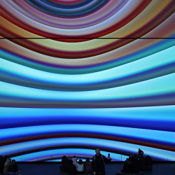 Colour Stripe Study by Zach Lieberman and Daito Manabe at Outernet