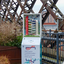 Contactless Donation Point for the National Trust at Castlefield Viaduct.