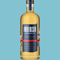 Fred. Olsen Aquavit label
