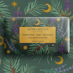 Botanical soap packaging design and illustration