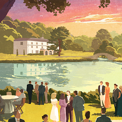 Travel poster design of Wormsley Estate