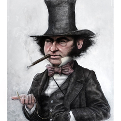 Caricature of Isambard Kingdom Brunel