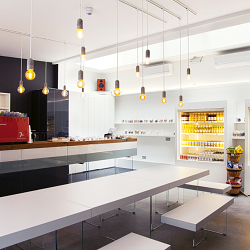 Photographing the interiors and the products of a new baking company
