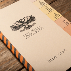 Wine list design for "Spread Eagle"