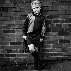 Portrait of boy in Newport, Wales