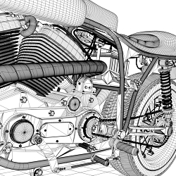 Cafe a racer 3D motorbike