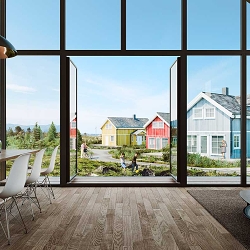 3D rendering of homes in Lysoya, Norway