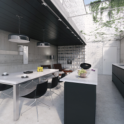A modern kitchen interior