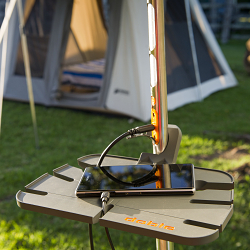 Worlds first solar powered light tent pole