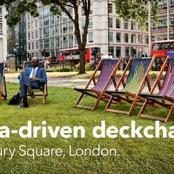 Data-driven deckchairs. Finsbury Square, London.