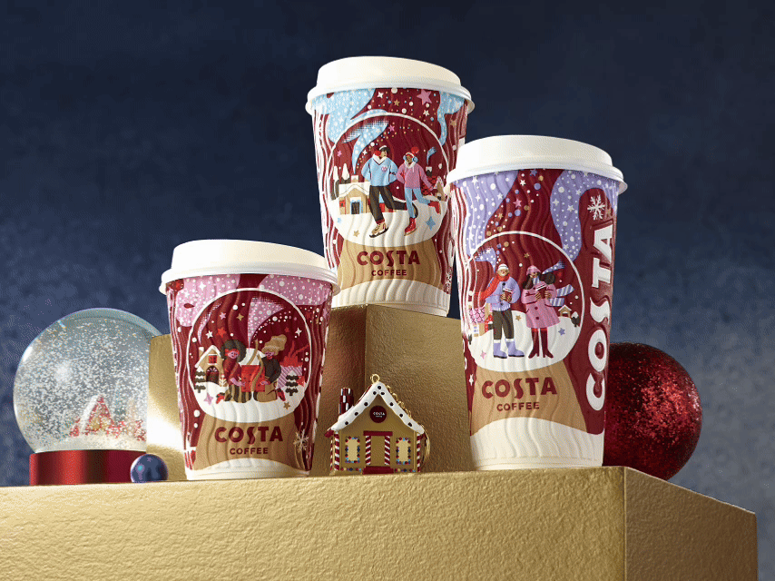 COSTA COFFEE | Christmas Illustration Cup by Yulong Lli