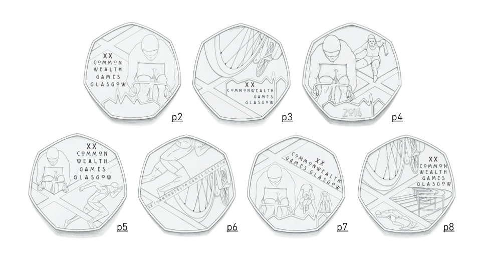 Commerorative 50p coin for 2014 Glasgow Commonwealth Games by tangerine for The Royal Mint