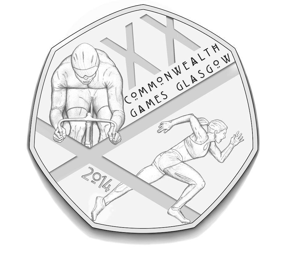Commerorative 50p coin for 2014 Glasgow Commonwealth Games by tangerine for The Royal Mint