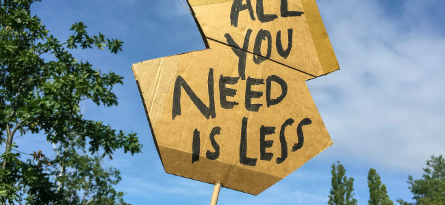 message on cardboard sign
