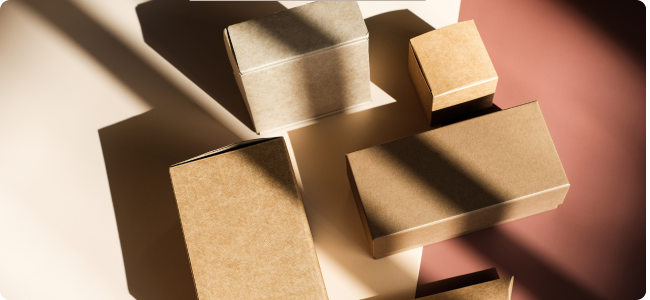 Minimalist cardboard boxes