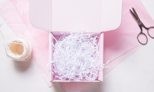 white shredded tissue paper