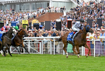 <p>TWO TRIBES winning the Coral Stewards' Cup (Heritage Handicap) at Goodwood on 2nd August 2025</p>