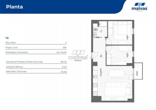 Apartamento T2 - Leça da Palmeira