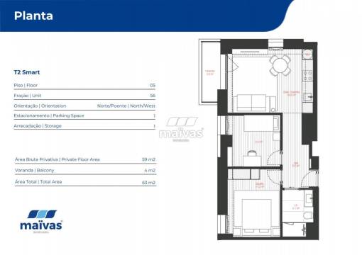 Apartamento T1+1 - Leça da Palmeira