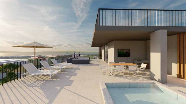 Aptº T3  com 2 suites e um Terraço de 173,45m2 em Empreendimento de Luxo em Alcochete