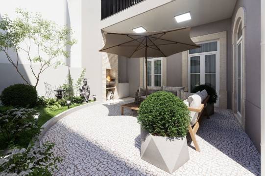 APARTAMENTO T1  com terraço novo, Situado no Bairro Novo, junto à praia
