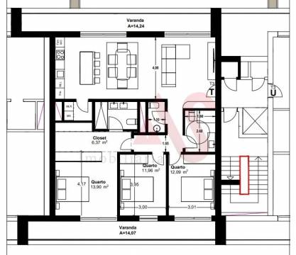 Apartamento T3 no Centro de Paços de Ferreira