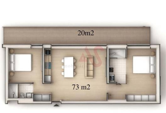 Apartamento T2 em construção com varanda e piscina comum em Bonfim, Porto