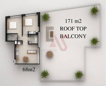 Apartamento T2 em construção com terraço e piscina comum em Bonfim, Porto