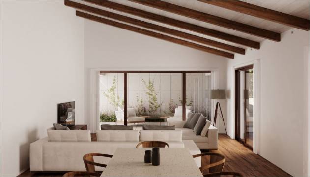 Moradia V3 Moderna com Piscina Central e Jardim Interior em Loulé