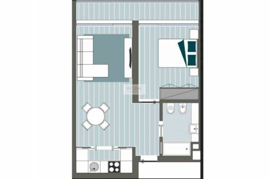 Apartamento T1 com varanda novo à Areosa