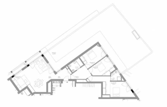 Apartamento T3 no último piso com terraço em construção no Bonfim
