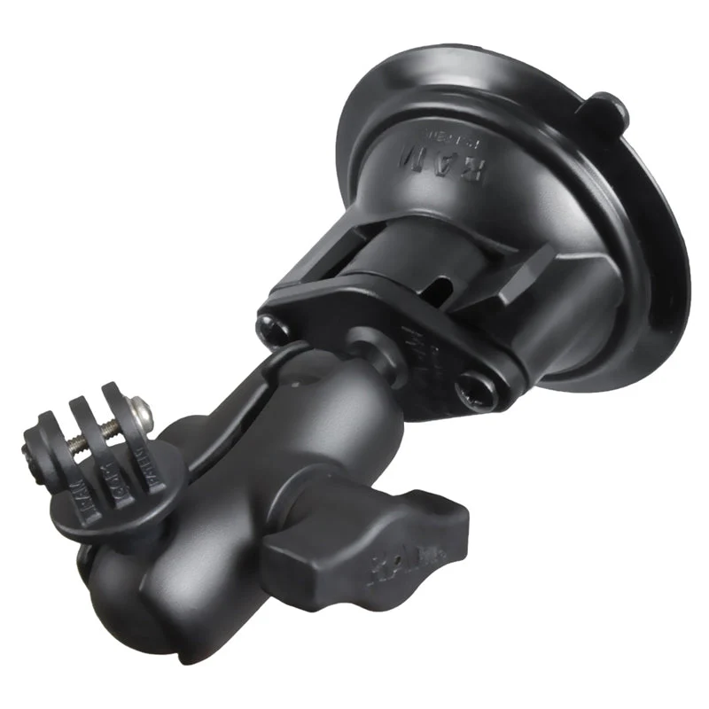 RAM Twist-Lock Suction Cup Mount with Action Camera Adapter - Short