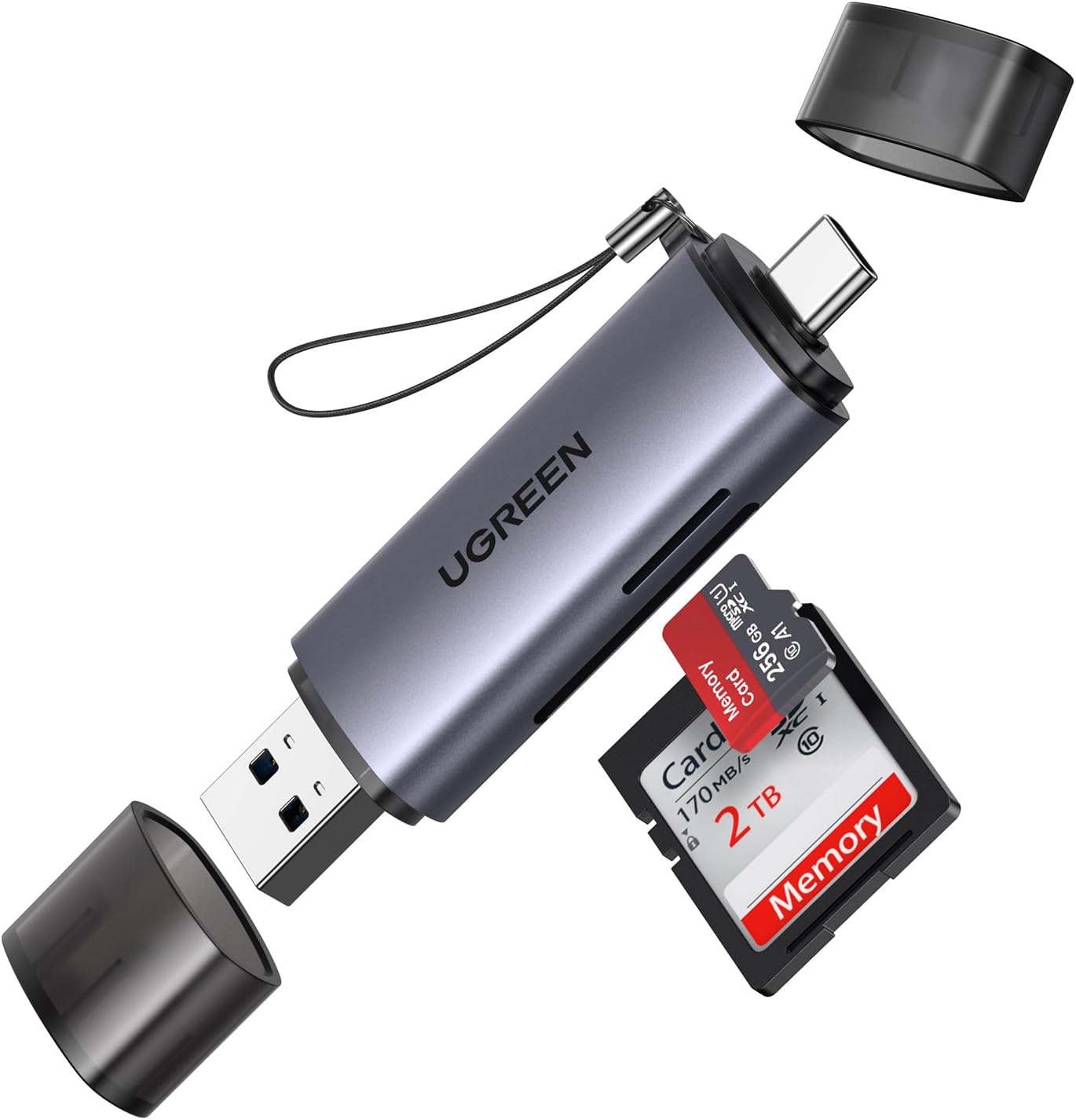 UGREEN SD Card Reader 3.0, USB-C & USB-A Memory Card Reader 170MB/s