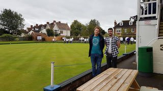 Tom and Mike at the bowling club