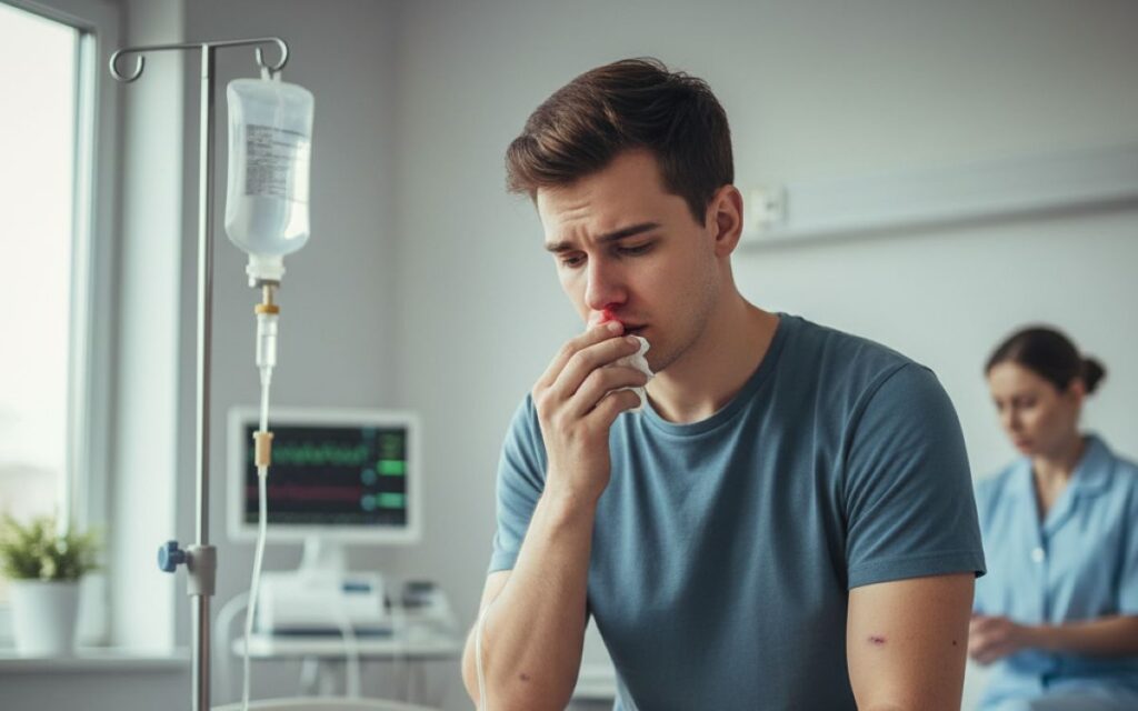 man showing how life with haemophilia can be challenging and dealing with blood clots