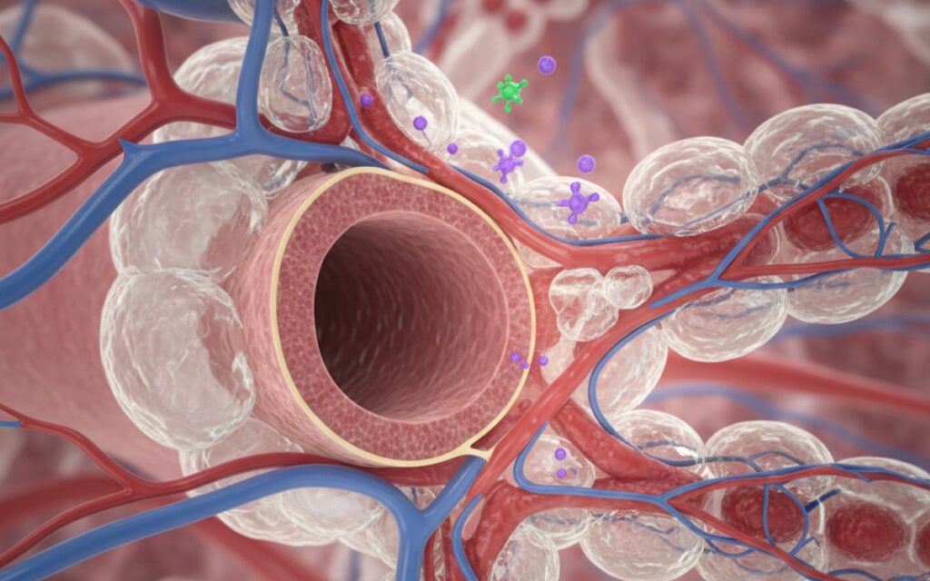 close up of blood vessel