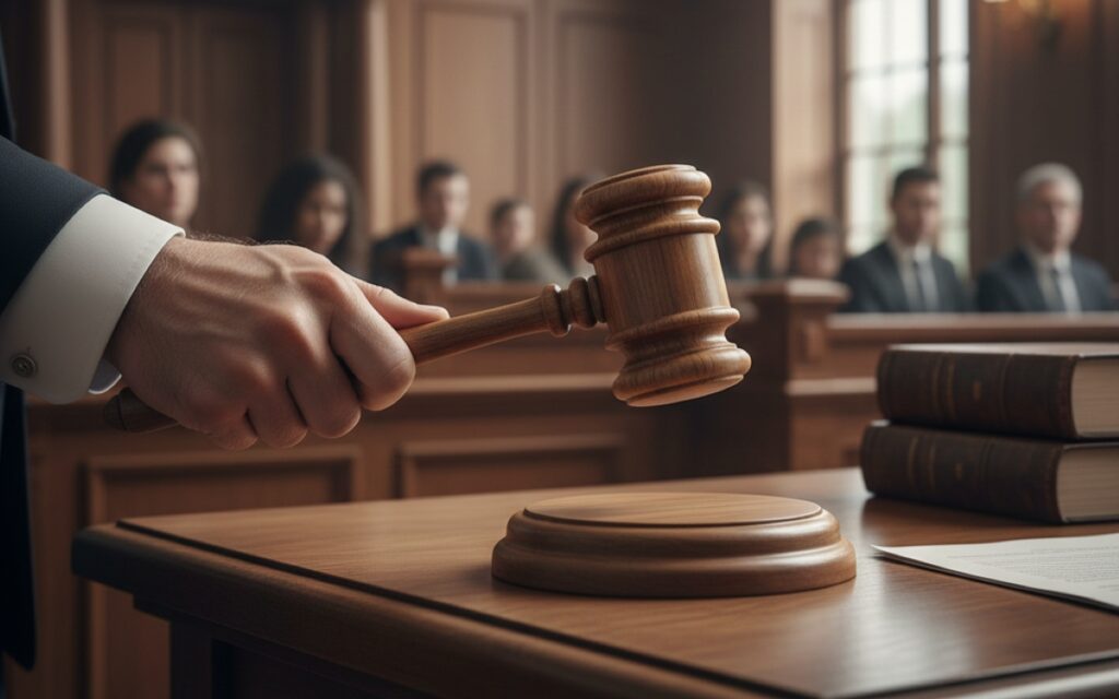 Judge holding a gabble