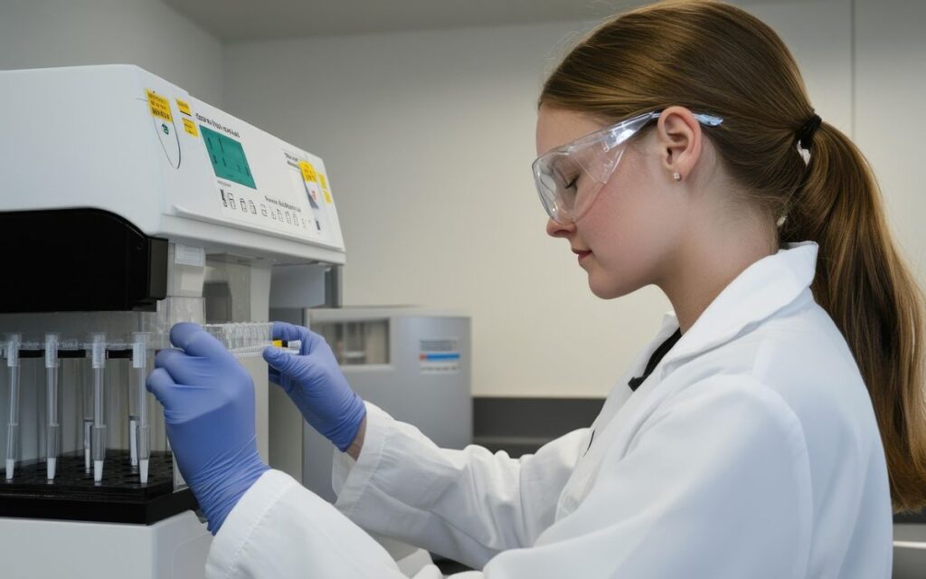 A lab technician in a research environment