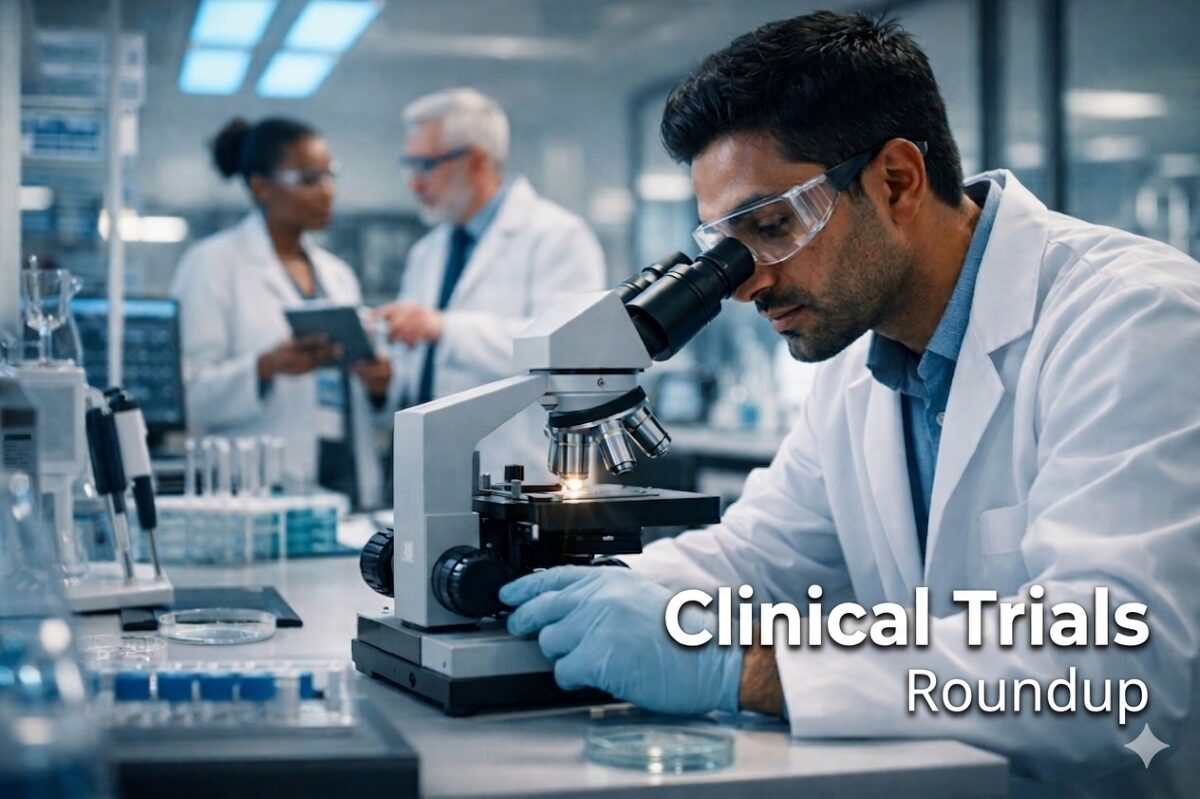 Clinical Trails Master Image Weekly New Lab technician reviewing clinical trial results through a microscope.
