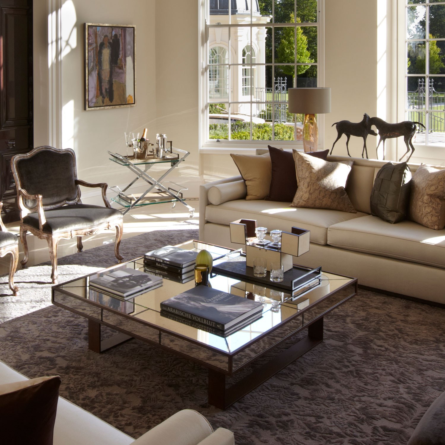Antique Mirror Coffee Table Lifestyle Image