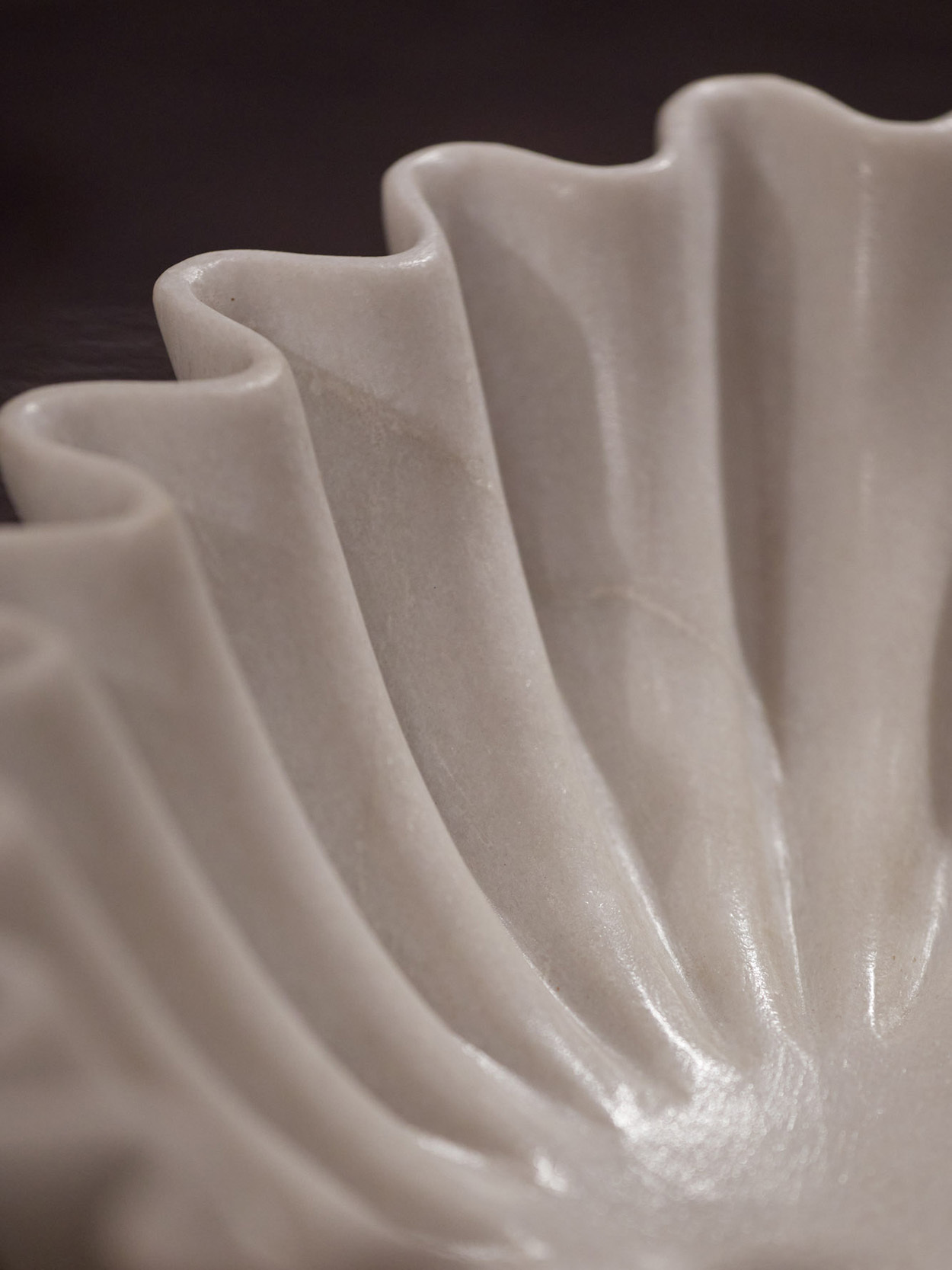 Oval Marble Scalloped Bowl Details Louise bradley