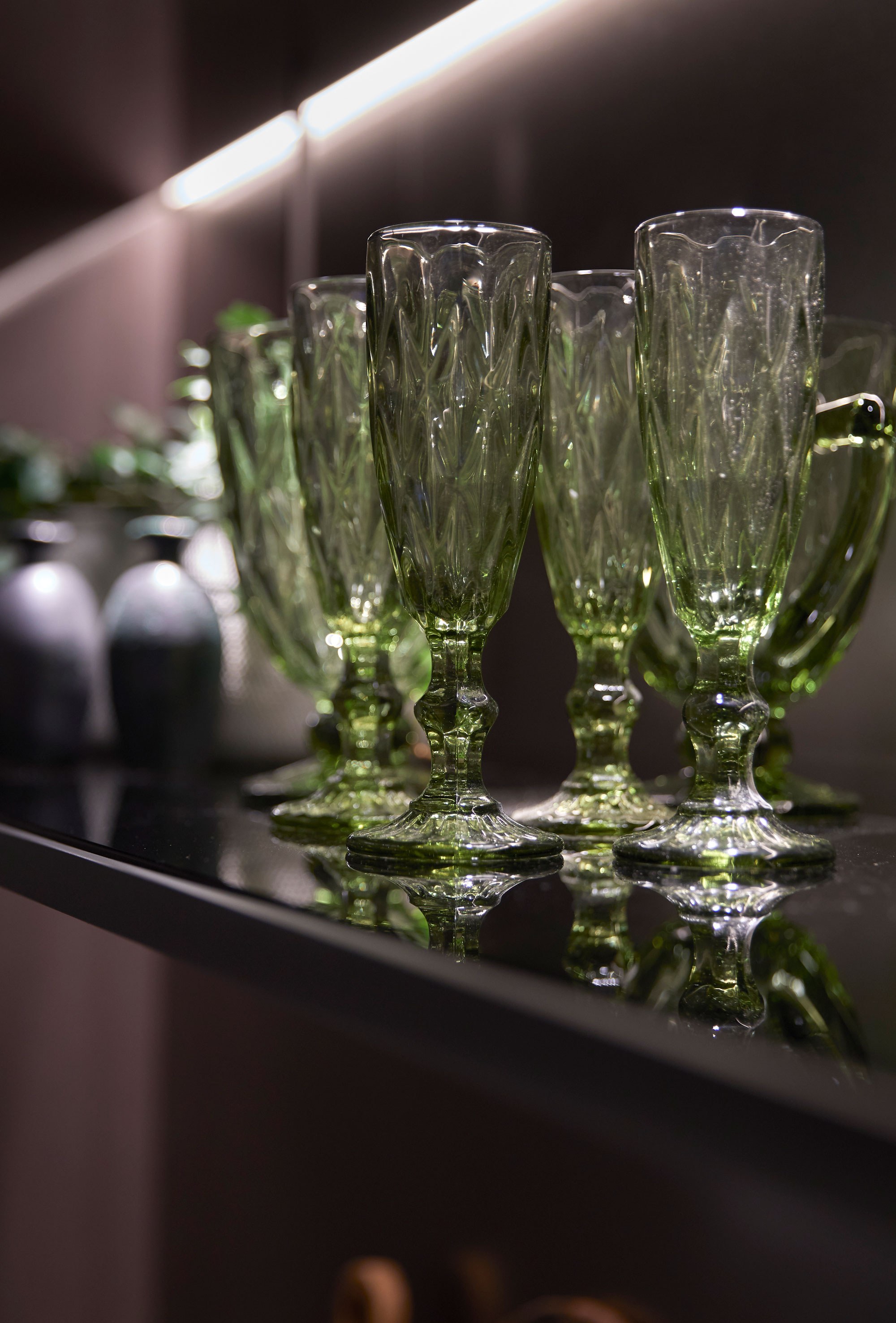 BAR075 STD012 Champagne Flute Green 2